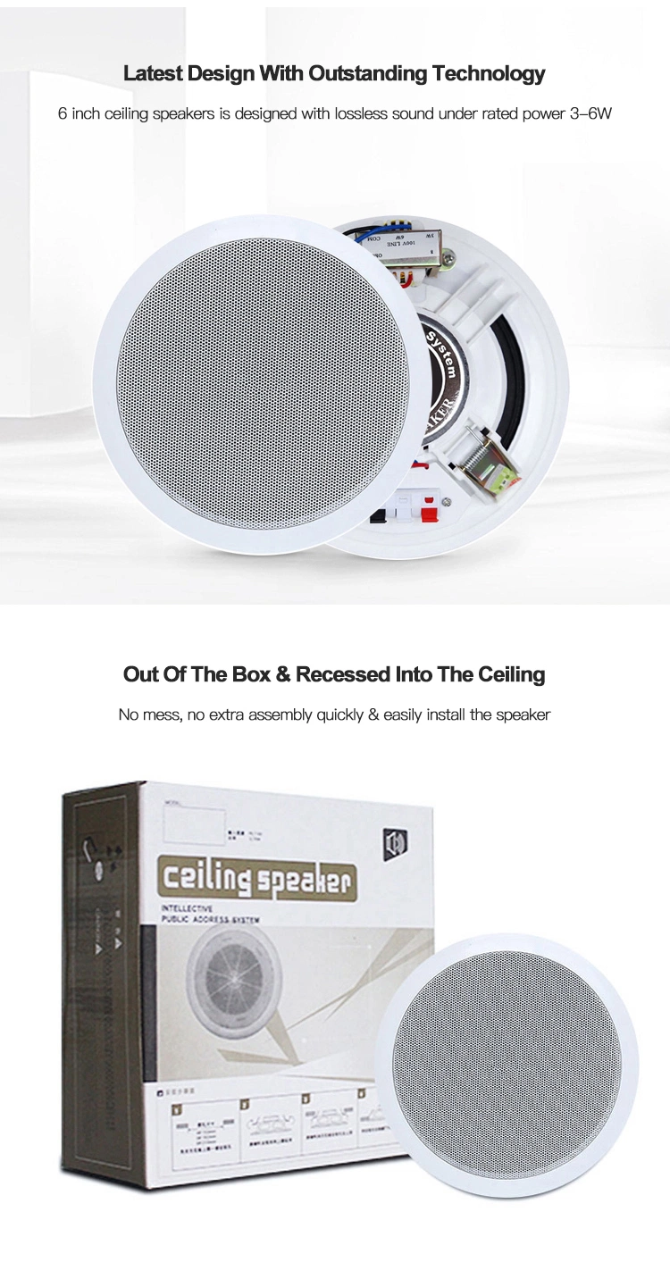 OEM Wholesale in-Ceiling Speaker PA System 6W Ceiling Speaker for Commercial