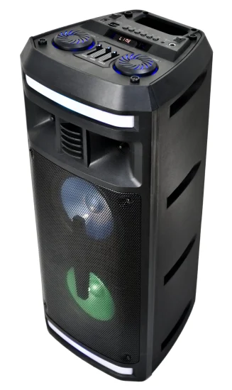 Bluetooth-Audio-Lautsprecher mit LED, Dual-6,5-Zoll-Wireless-DJ, tragbarer PA-Party-Karaoke-Soundbox, wiederaufladbarer Multimedia-5-W-Lautsprecher ED